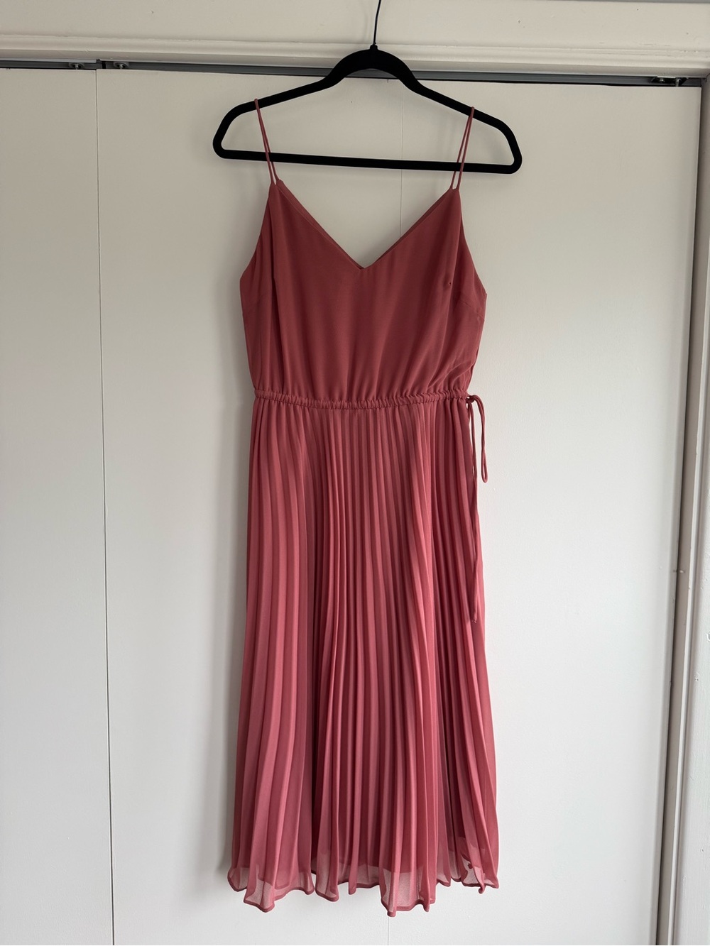 ASOS Design Dusty Rose Pleated Cami Midi Dress Sz 6